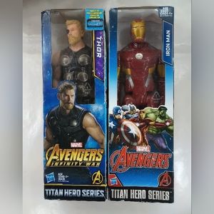 Avengers Bundle Marvel Titan Hero  12” Thor and Iron Man Figures New In Box